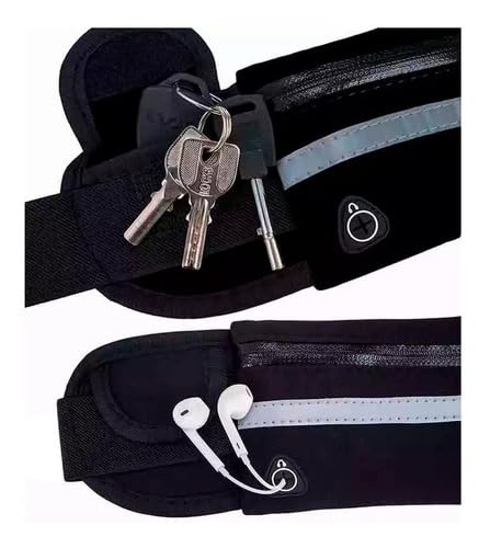Pochete Para Corrida Porta Garrafa Porta Celular Fitness Esportiva Impermeável (Preto)