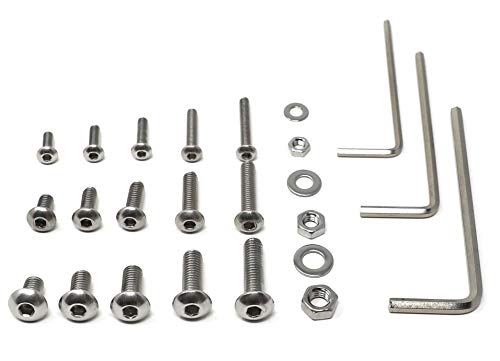 iExcell 1350 Pcs Stainless Steel 304 M3/M4/M5 x 8/10/12/16/20 mm Hex Socket Button Head Cap Screws Bolts Nuts Washers Assortment Kit