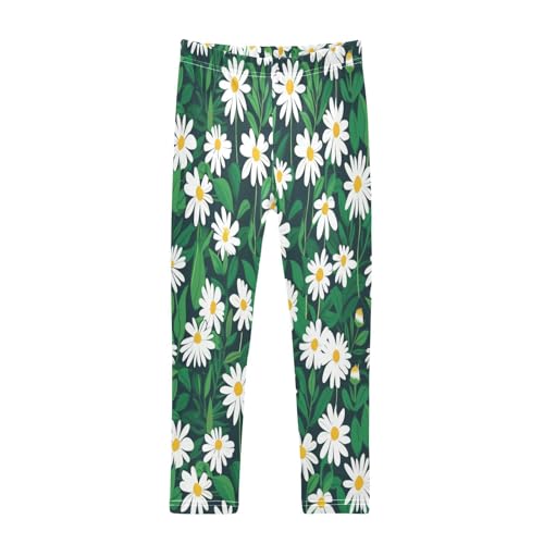 Bolaz Toddler Girls Leggings Printed Yoga Pants Leggings Green Leaves Flower for Kids