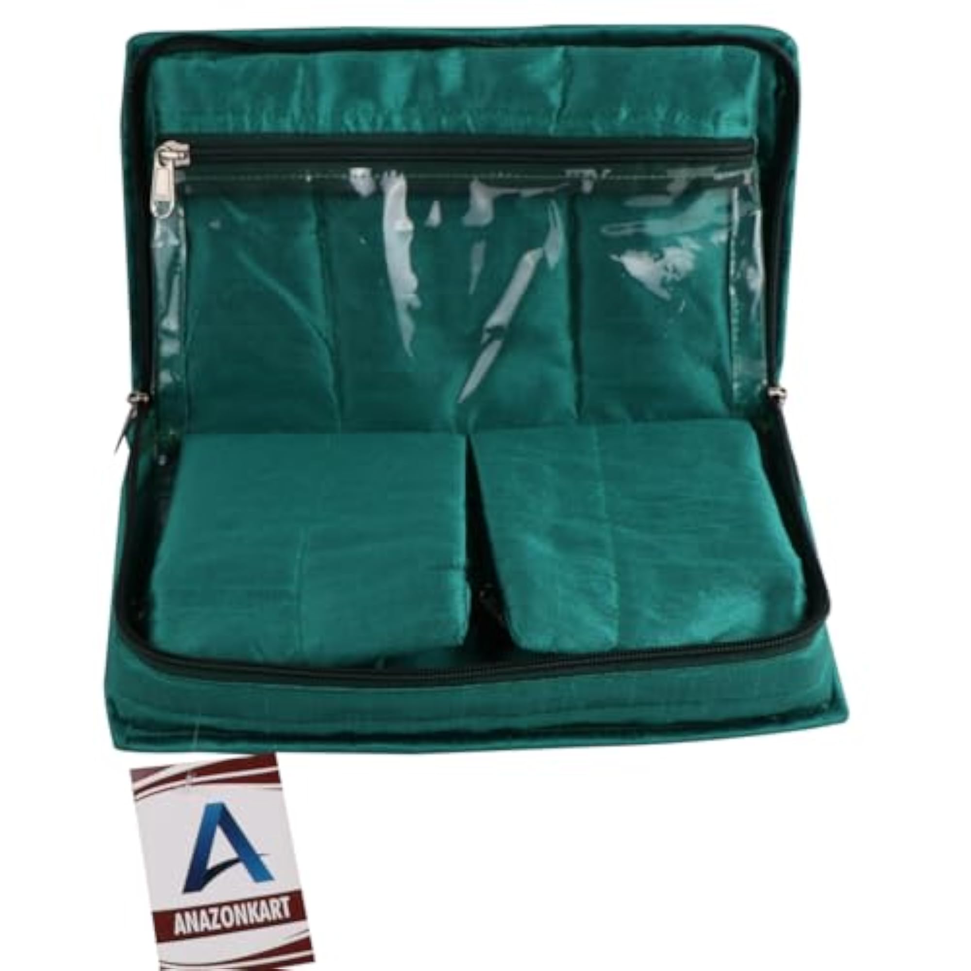 Designer Quilted Jewellery Box with Zipper Closure