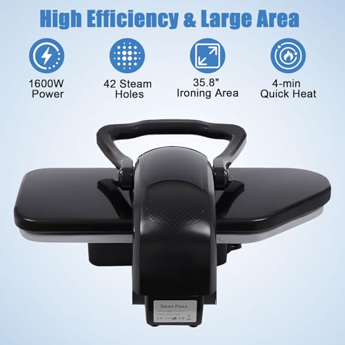 image for Josbuynls Intelligent Steam Press, 1600W Digital Steam Press with 5 Fa