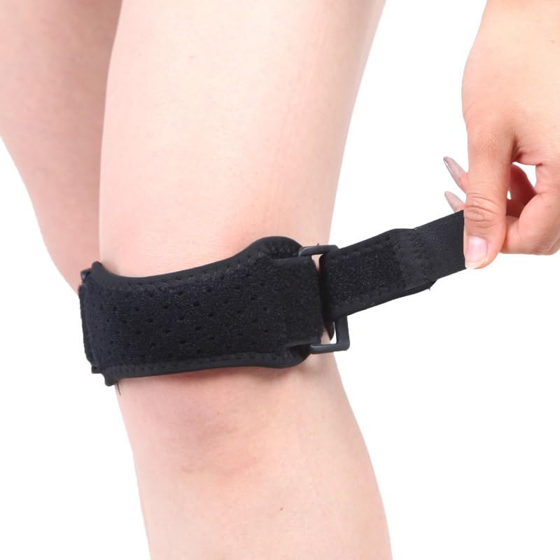 Outdoor Cycling Silicone Shock-absorbing Support Knee Protection Adjustable Strap