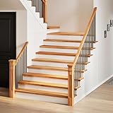Gecheer Solid Oak Wood Stair Treads - Natural Grain, 120 x 30 x 2 cm, 16 Pack - Versatile for Steps & Windowsills Model3283000