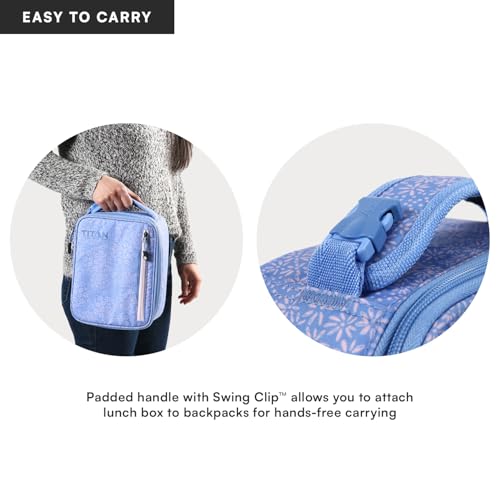 Image of Titan by Arctic Zone Fridge Cold Lunch Box, 2 Ice Packs, Blooming Daisies | Fridge cold insulated cooler bag with leak proof lining for men and women, includes 2 gel ice packs