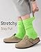 HONGTEYA Slouchy Crew Socks for Women Soft Scrunch Socks Cute Fashion Retro for Boot Sneakers Size 5-11 (Green/Orange/Rose)
