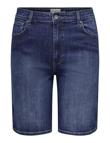 ONLY Carmakoma Carsonny HW Wide Dnm Shorts Nas843 Noos Short, Azul Oscuro Denim,...