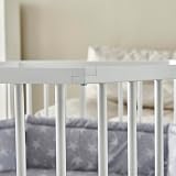 Laufgitter Laufstall 6-eckig Baby Krabbelgitter inkl. Stoffeinlage 3-fach höhenverstellbar WEISS 5230402