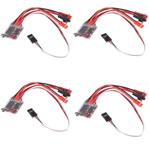4Pcs 20A Brushed ESC Motor Speed RC 2KHz Forward Reverse Brush Brake 4.8V-8.4V Electric Speed Controller for DIY RC Car Truck Boat Remote Control