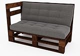 Lermowood Palettenmöbel Mpe Eckbank 120 x 80 cm Palisander | Europaletten Indoor und Outdoor Lounge Gartenmöbel Holz Gartenmöbel Set Lounge Möbel Terrasse Balkon Loft Stil Paletten