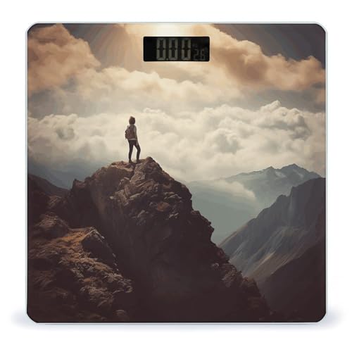 Báscula Digital de Vidrio Templado Woman on a Top Mountain