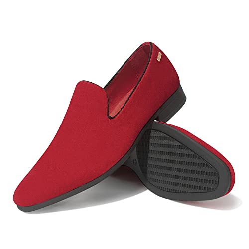 Image of UUBARIS Mens Velvet Loafers Slip-on Dress Shoes Fashion Style Driving Shoes Classic Tuxedo Shoes Casual Oxford Shoes