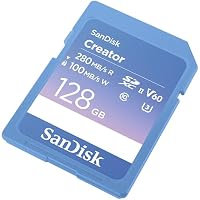 SANDISK Creator SD-UHS-II Speicherkarte 128 GB (Für DSLR und Mirrorless-Kameras, 6K-Video, V60, UHS-II, 280 MB/s Lesen, RescuePro Deluxe, Adobe Creative Cloud) – Ansicht 2