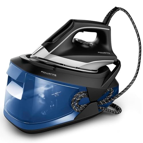 Planchas, centros de planchado y accesorios | Rowenta Turbosteam - Centro De Planchado, Potencia 2600w, Salida Vapor 120g Min, Golpe Vapor 350g Min, Modo Eco, Suela Microsteam400 Láser, Depósito Extraíble Xl 1,7l, Vr8325