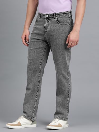 Image of KOTTY Men's Solid Straight Fit /Skinny Fit /Relaxed Fit Comfortable and Strechable Stylish Looking Jeans