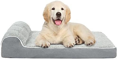 Orthopedic Dog Bed, Thicken Gel Memory Foam Dog Bed Pillow with Removable Washable Cover and Anti-Slip Bottom, Waterproof Liner