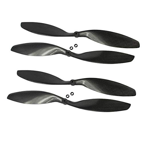 QWinOut 3k Carbon Fiber Propeller Cw CCW 8045 8047 9047 1045 1047 1147 1238 1245 1447 1555 CF Props for RC Quadcopter Hexacopter Multi Rotor UFO (2 Pairs,1238)