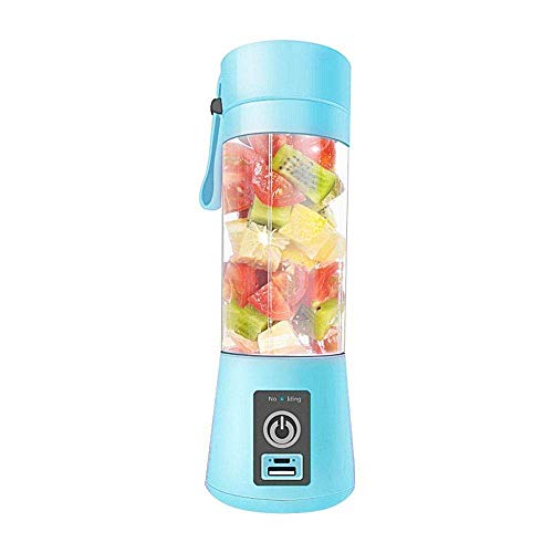 Veeteel Present Portable Electric USB Juice Maker Juicer Bottle Blender Grinder Mixer,6 Blades Rechargeable Bottle(Multi color)