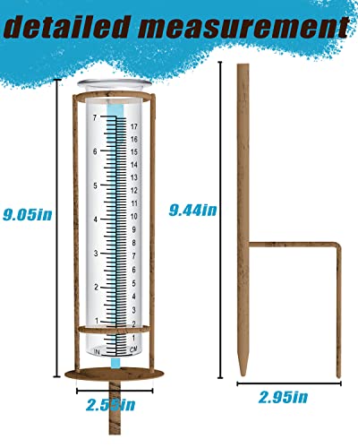 X-PREK New Upgrade Rain Gauge,Detachable Freeze Proof Glass Rain Guage Outdoor Decorative for Garden,Deck,Lawn,Landscape,Yard - Thumbnail 2