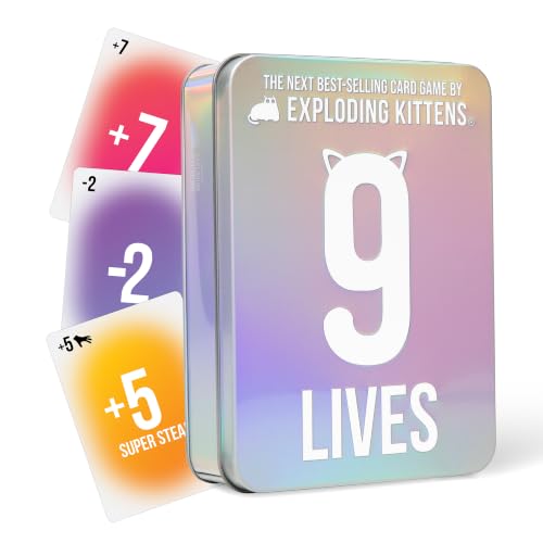 Image of Exploding Kittens 9 Lives Card Game Tin, 2-6 Players, Age 7+ Quick Play