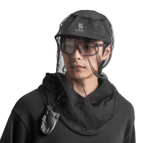 Mosquitero para cabeza QUNATURE, red fina para insectos, protección para camping, pesca y senderismo, compatible con todos los sombreros para hombres y mujeres miniatura 1