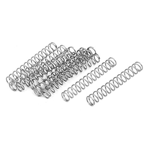 Resortes de compresión 0.7x7x50mm de acero inoxidable 304 plateados para bricolaje