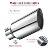 Upower 4 Inch Inlet Exhaust Tip, 4 Inlet 7 Outlet 15 Long Bolt On Diesel Exhaust Tail Tip, 4 to 7 inch Polished Muffler Tip, Rolled Angle Cut, Stainless Steel