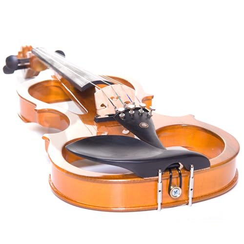 Image of Cecilio 4 /4CEVN-1Y Solid Wood Yellow Maple Metallic Electric /Silent Violin with Ebony Fittings in Style 1 (Full Size)