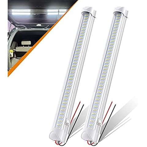 CZC AUTO 12V/24V Led Light Strip LED Interior Light with ON/Off Switch 108 LEDs Strip Light Bar for Van Lorry RV Motorhome Truck Trailer Cabinet Camping, 2 Pack Cover