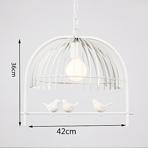 Lustre cage à oiseaux en fer blanc LRUII pour decoration de restaurant