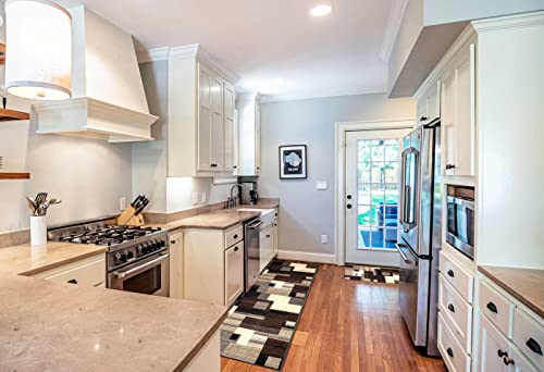 Gloria Non-Slip Rubber Back Kitchen Rug Set 2 Pieces Carpet Runner And Mat Set - 20"X30" & 20"X59" (Modern, 2743) #TOP4