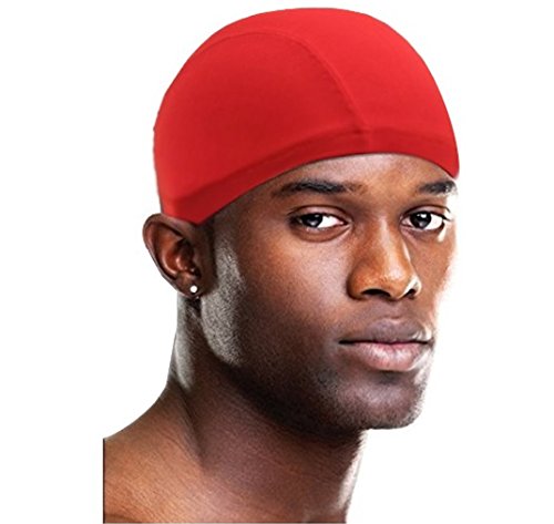 Sports Spandex Dome Cap, Red