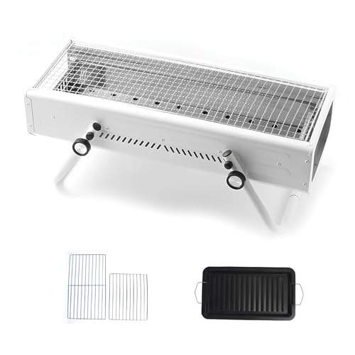 Barbacoa portátil para 4-7 personas, barbacoa de hierro al aire libre, perfecta para camping, jardín, cocinas al aire libre y cocina al aire libre, diseño Reu & Slish