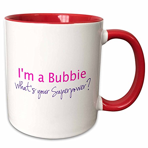 Mensuk mug_193729_1 Im a Bubbie Whats Your Superpower Hot Pink Funny Gift for Grandma Ceramic Mug, 11-Ounce