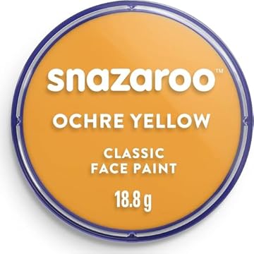 Snazaroo Classic Face and Body Paint for Kids and Adults, Ochre Yellow Colour, Water Based, Easily Washable, Non-Toxic, Makeup, Body Painting for Parties, for Ages 3+