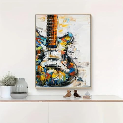 Instrument de musique affiche tableau guitare abstrait cadre 30x40 - 4