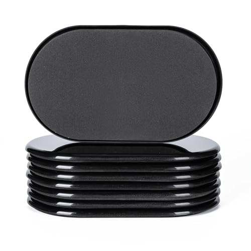 8 Pcs 5 3/4'' x 9 1/2" Furniture Sliders Pads for Hardwood Floors（Black）