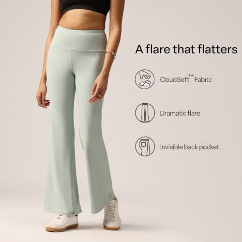 Image of BlissClub Ultimate Flare Pants Lite Regular for Women Upto 5'4 ft | High Waist Trousers and Formal Pants for Office wear | Comfortable fit