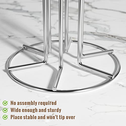 HULISEN Countertop Mug Tree With 6 Hooks - Free Standing Metal Cup Holder Stand for Easy Pick and Place - Tea Rack for Large Size Mugs