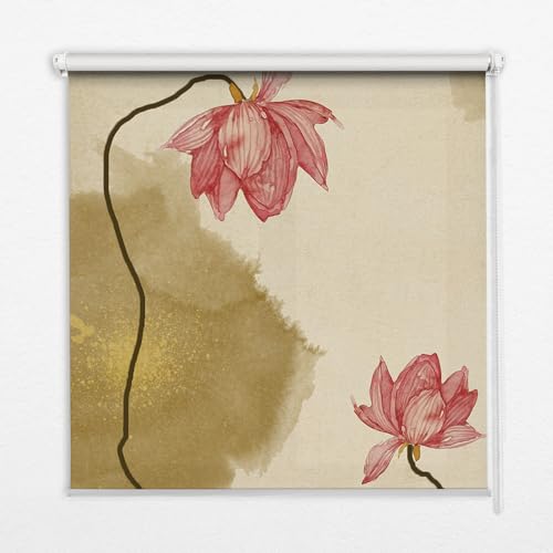 Store banne perméable fleurs 50x50cm protège de la lumière sans aucun perçage - 2