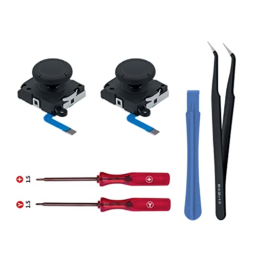Wigearss Ersatz 3D Sensor Joystick Analog Stick und Reparatur Werkzeuge Kit für Nintendo Switch/Switch OLED Joy-con Controller/Switch Lite Controller