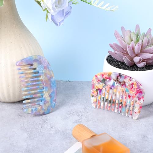Peine ancho de 2 piezas para cabello rizado y grueso miniatura 6