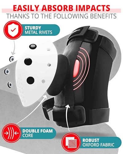 Image of SKATEWIZ Kids Knee Pads and Elbow Pads Set - Wrist Guards for Skateboarding - Smash - Size S Black White - Skating Protective Gear, Roller Skates, Skateboard - Ice Skating Kids