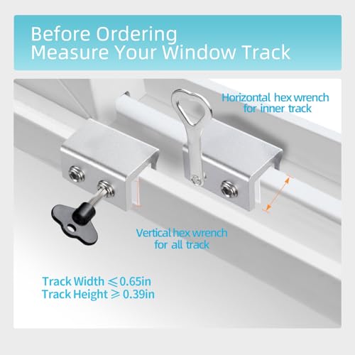 PINGXNG Window Locks,4 Sets,Alu Alloy material Window Lock for Vertical&Horizontal Sliding Windows and Doors,Adjustable Security Window Stop,for Child Home Safety,Bedroom,Office&Balcony(silver medium) - Image 2