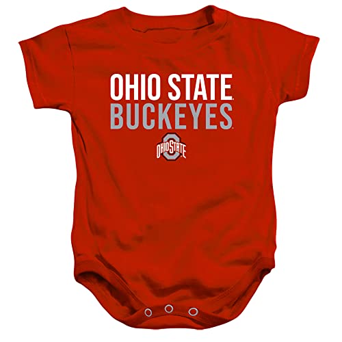Image of The Ohio State University Official Stacked Unisex Infant Snap Suit for Baby