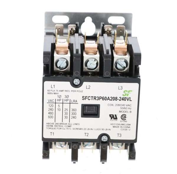 SFCTR3P60A208-240VL 3P 60A 240V Contactor w/Lugs Replaces CTR2584 / CTR-2584 / CTR02584