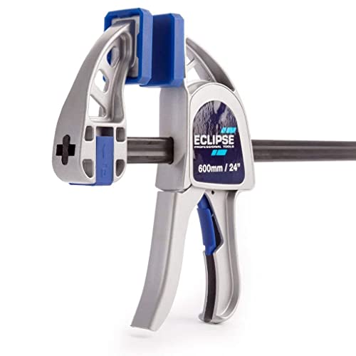 Eclipse Professional Tools EOHBC24-HD Heavy Duty One Handed Bar Clamp 600mm (24), Blue/Silver/Black