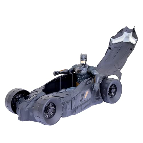 DC Comics Batman - Pack Batmobile + Figurine Batman 30 Cm Véhicule Batmobile Et Figurine Articulée 30 Cm - Jouet Enfant 4 Ans Et +