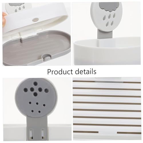 Image of UMAI Soap Holder | 2-Tier Bathroom Soap Tray | SoapHolder for Kitchen Sink | Wash Basin Soap Dish | Hanging Sink Organizer Plate | Self Adheshive Soap Holder | White