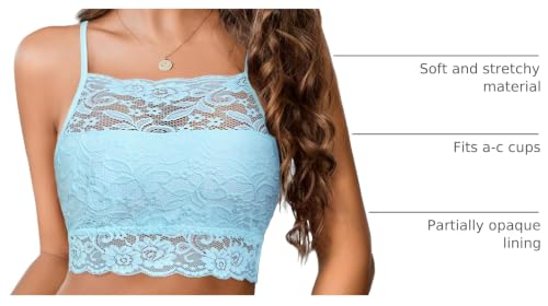 Image of Avidlove Lace Bralette for Women High Neck Camisoles Racerback Double-Layered Crop Top