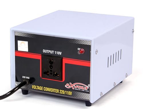 Image of Axvolt Crysta 2500W Copper Step Down Voltage Converter | 220V-240V to 110V-120V Heavy Duty Transformer | Use USA, Canada & Japan Appliances in India | Universal Socket | 2-Year Warranty